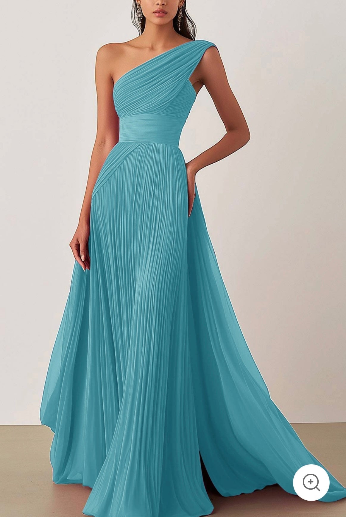Ariella | One-Shoulder Pleated Evening Dress
