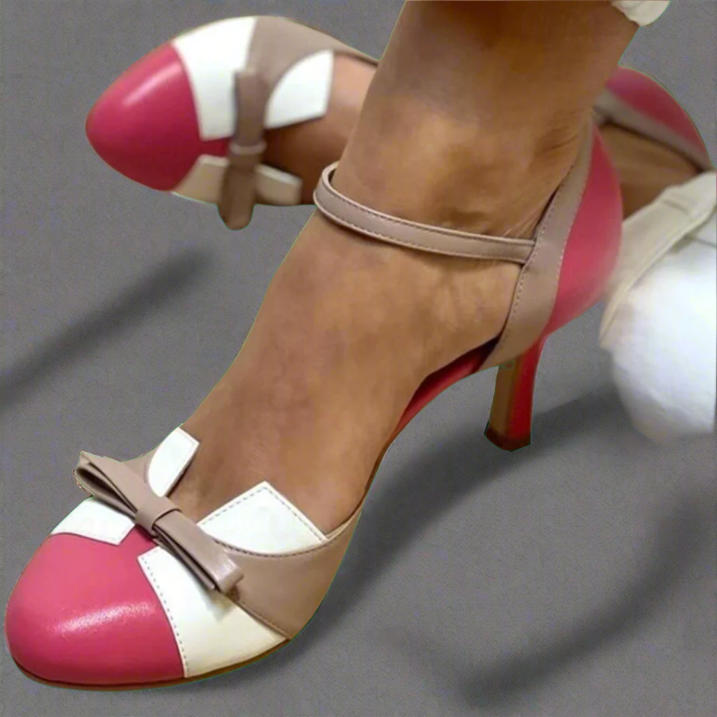 Bellarosa | Colorful sandals with bow and straps, round toe