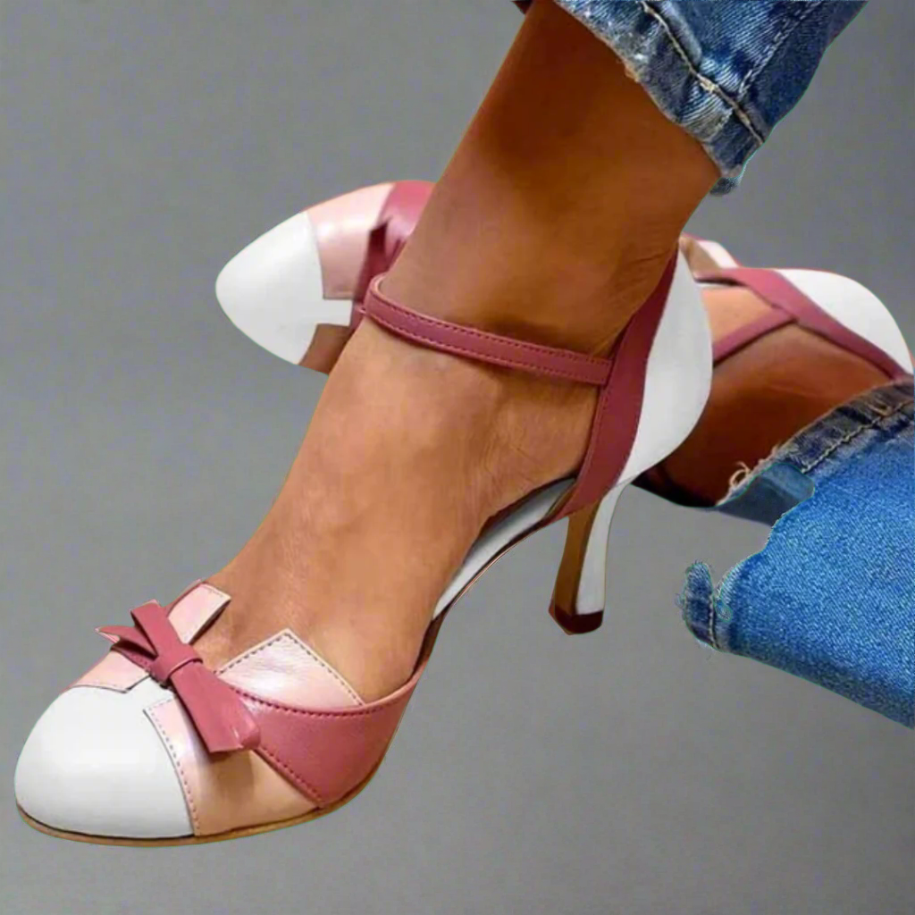 Bellarosa | Colorful sandals with bow and straps, round toe