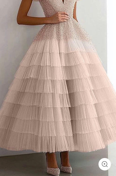 Noiré | Off-Shoulder Mesh Evening Dress