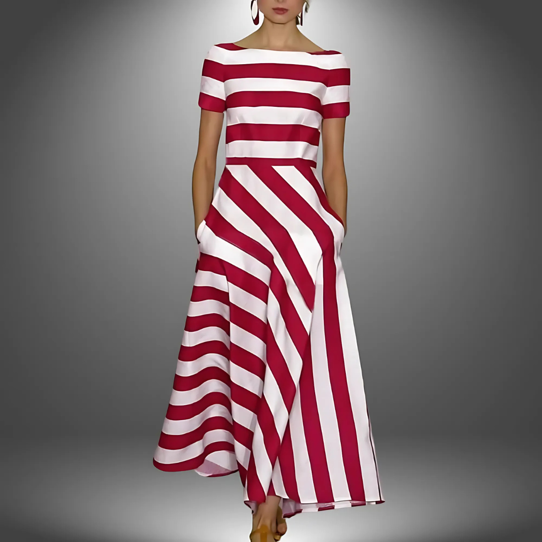 Emma – A light and airy dress with subtle stripes