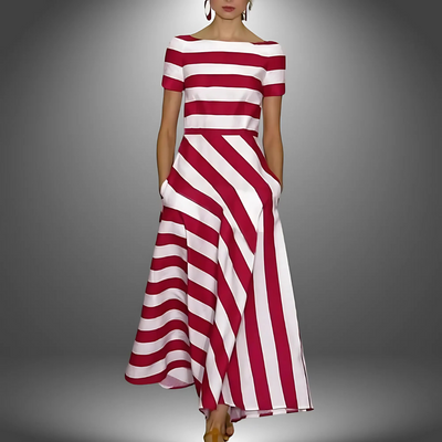 Emma – A light and airy dress with subtle stripes
