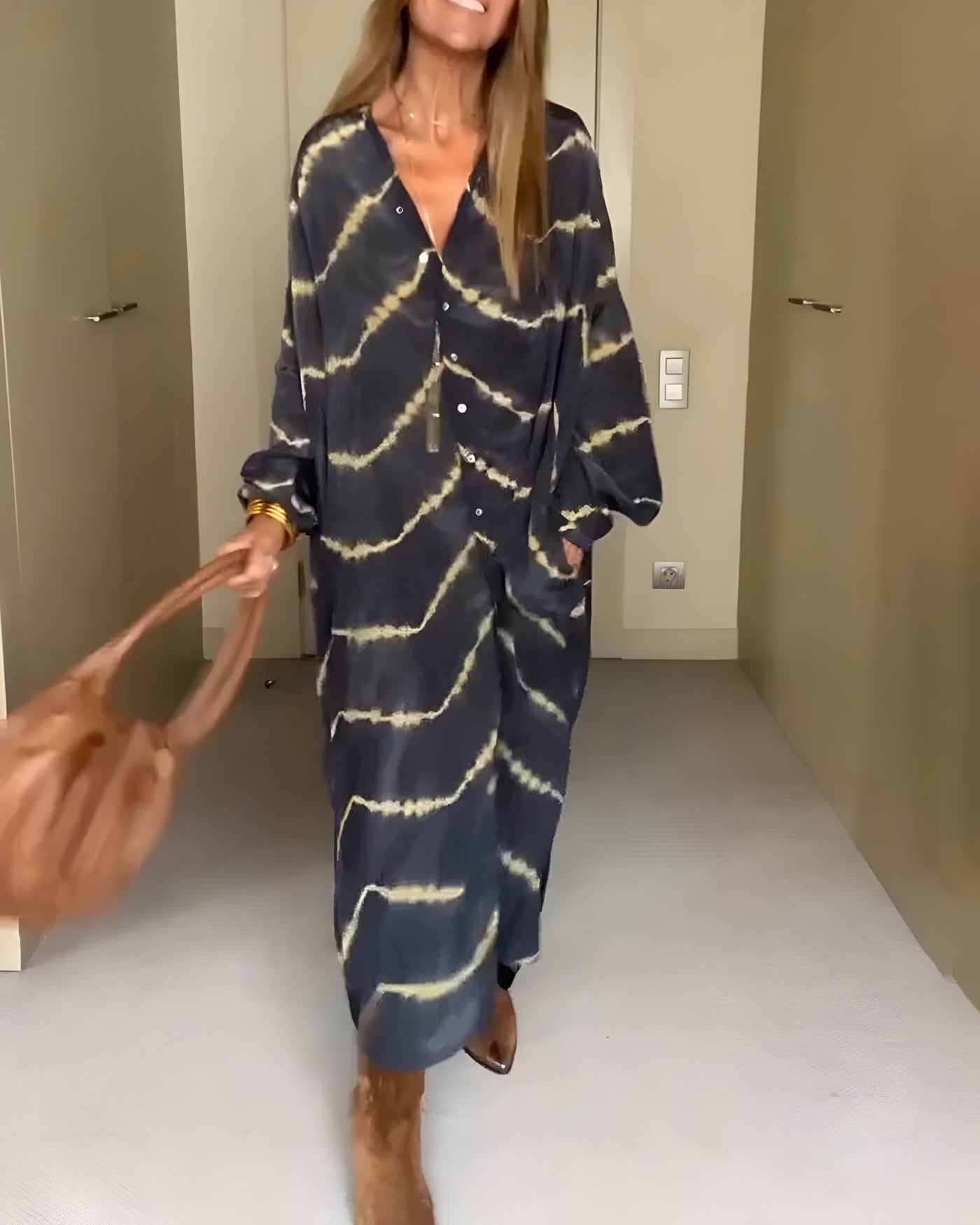 Julia | Bohemian Striped Maxi Dress
