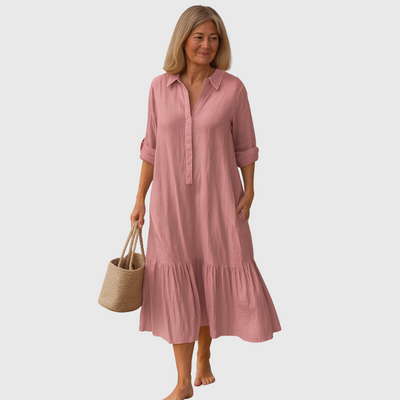 Cavell  – Dress with Collar & Flowy Hem