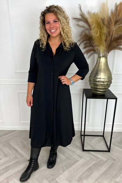 Olivia | Maxi Shirt Dress in Wrinkle-Free Silk