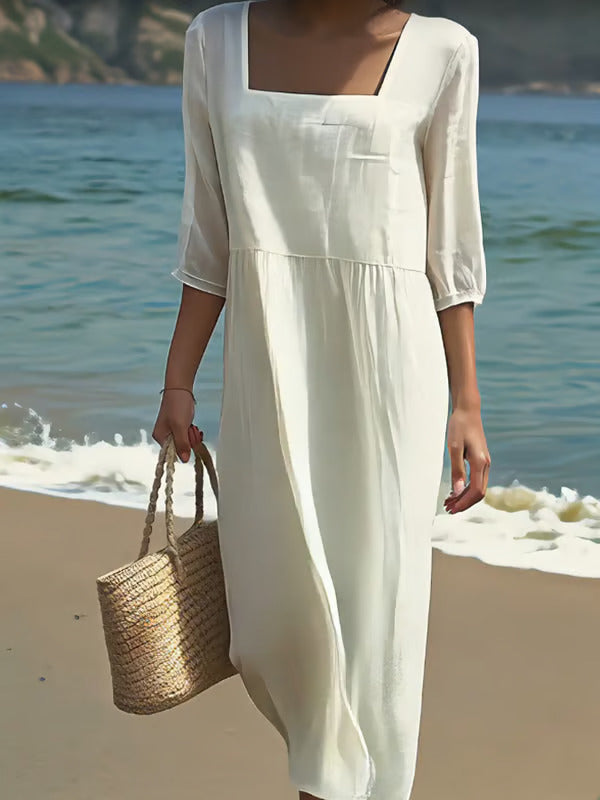 Feliane | Linen Front Panel Dress