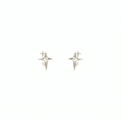 Astrielle - Star-shaped zirconia earrings with cross detail