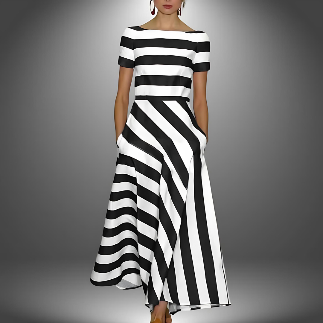 Emma – A light and airy dress with subtle stripes