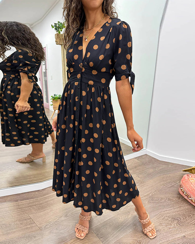 Monique | Elegant Polka Dot Dress