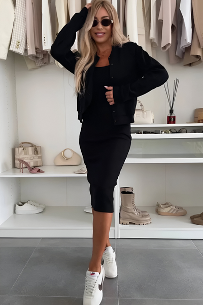 Manon™ | Comfortable Midi Dress & Cardigan