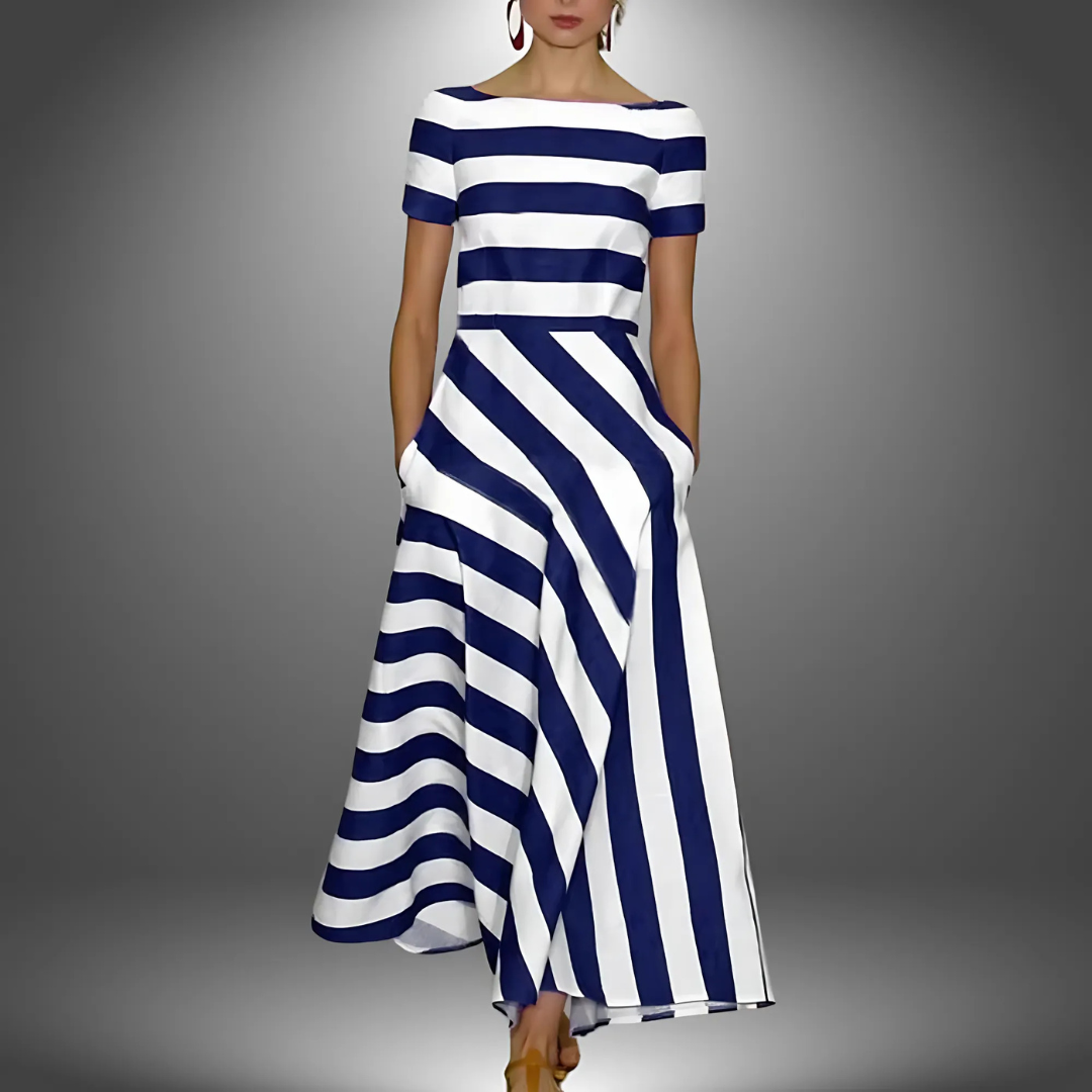 Emma – A light and airy dress with subtle stripes