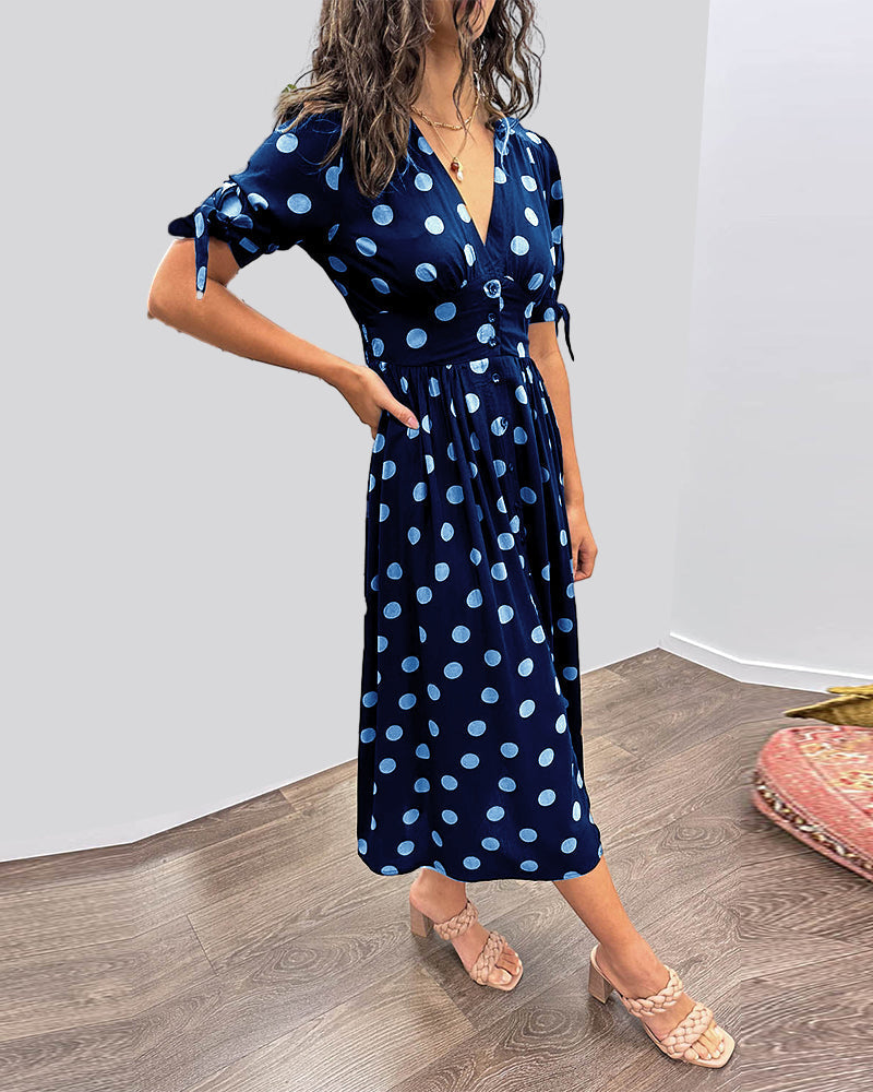 Monique | Elegant Polka Dot Dress