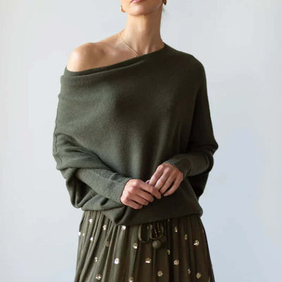 Pull drapé asymétrique