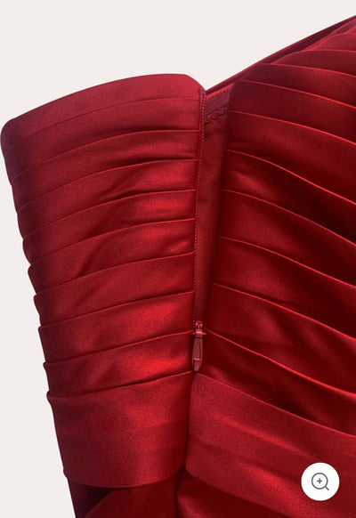 Valentina | Strapless Luxe Evening Dress in Red