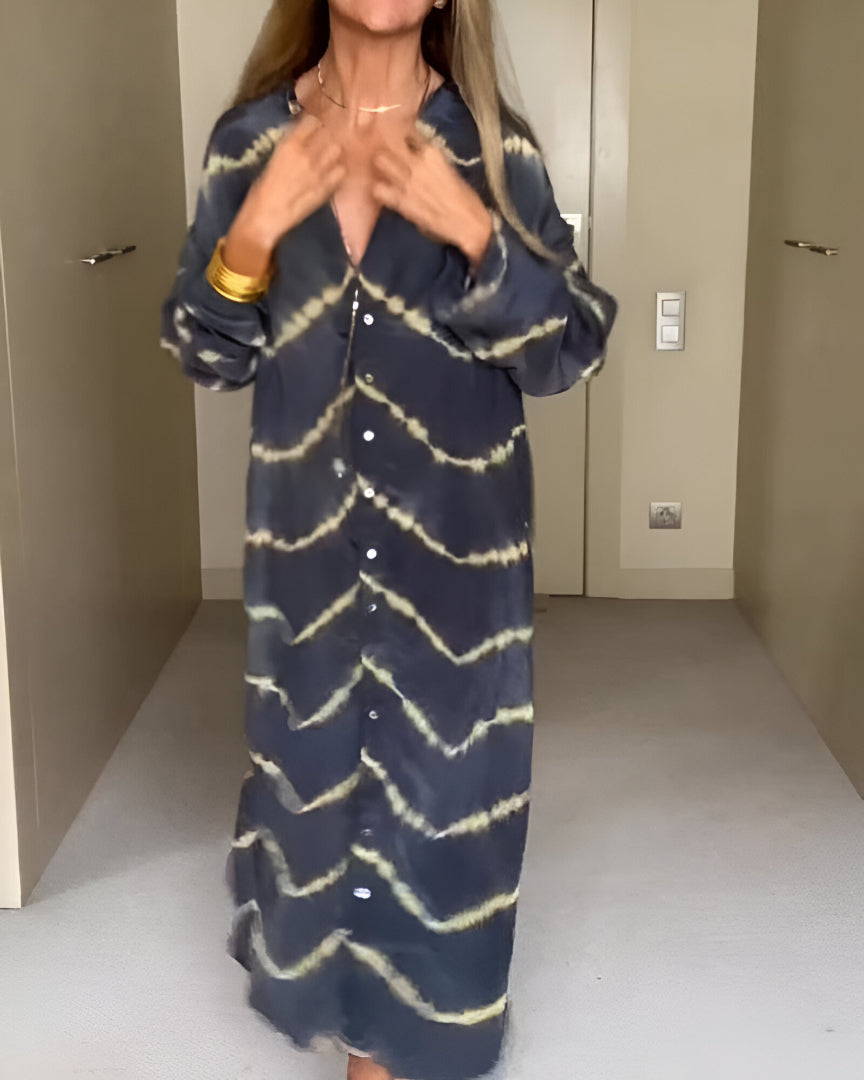 Julia | Bohemian Striped Maxi Dress