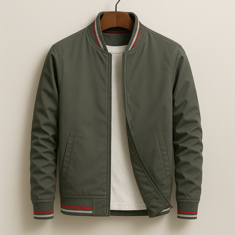 Brent | Stylish Striped Bomber Jacket