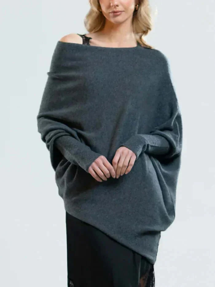 Maglione drappeggiato asimmetrico