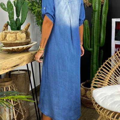 Ilse™ | Summer V-Neck Half Denim Dress