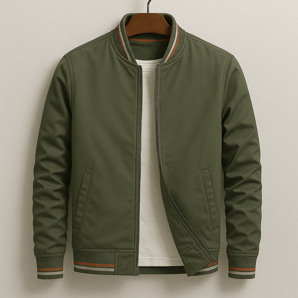 Brent | Stylish Striped Bomber Jacket
