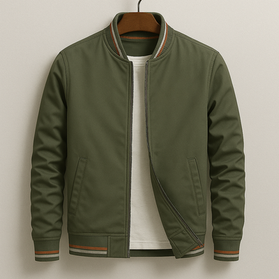 Brent | Stylish Striped Bomber Jacket