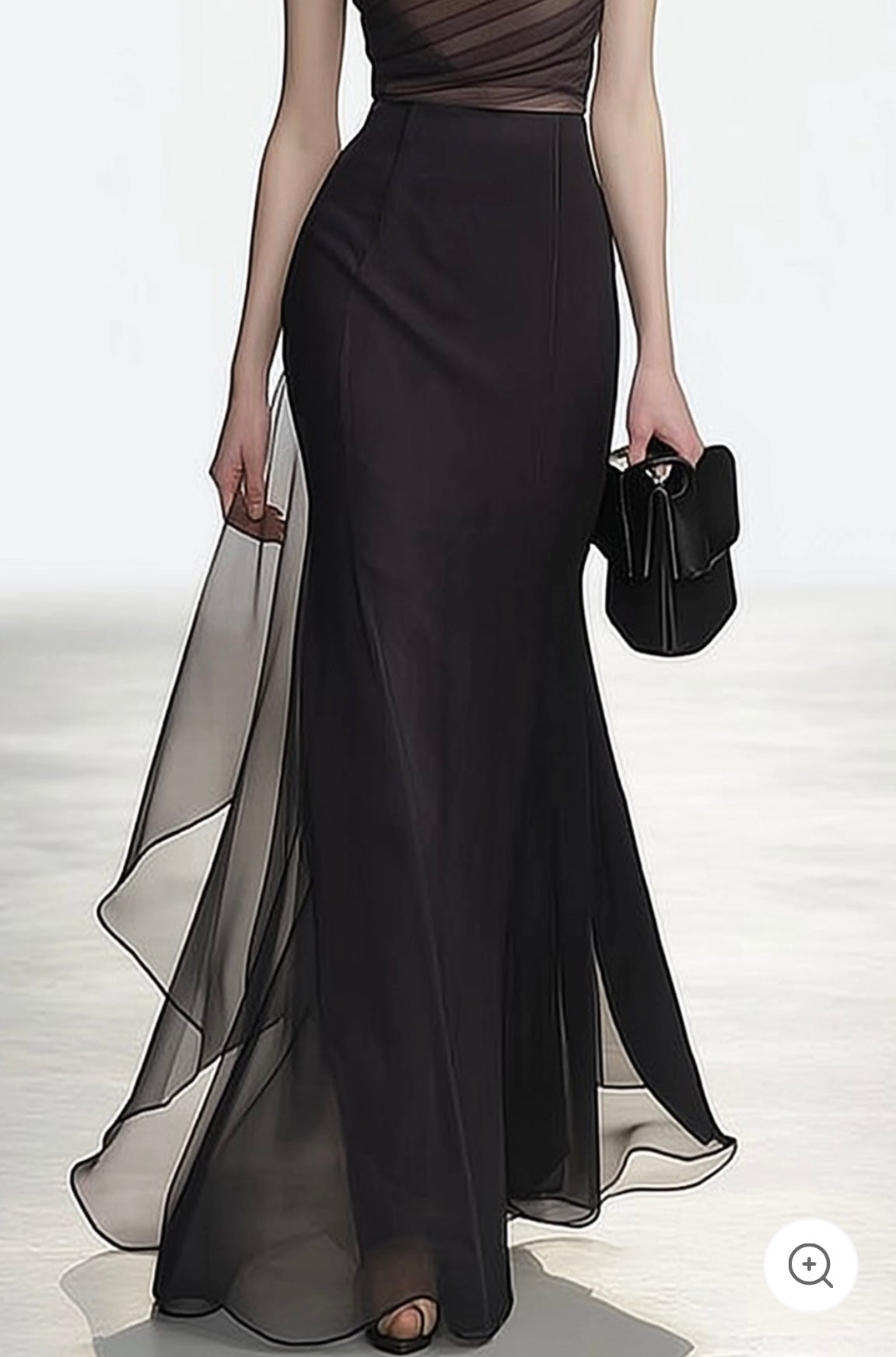 Noiré | Off-Shoulder Mesh Evening Gown