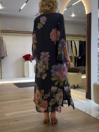 Unique floral print maxi dress