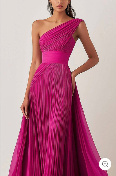 Ariella | One-Shoulder Pleated Evening Dress