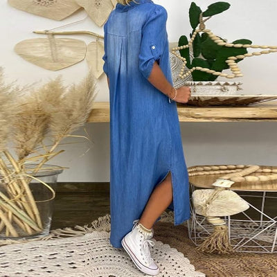 Ilse™ | Summer V-Neck Half Denim Dress