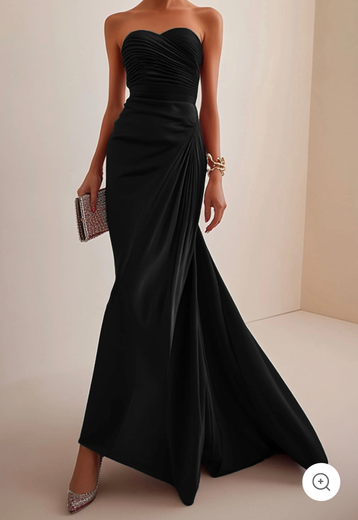 Valentina | Strapless Luxe Evening Dress in Red