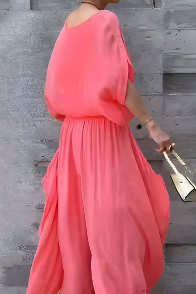 Carlotte | Wide Top and Loose Pants with Split – Two-Piece Chiffon Set