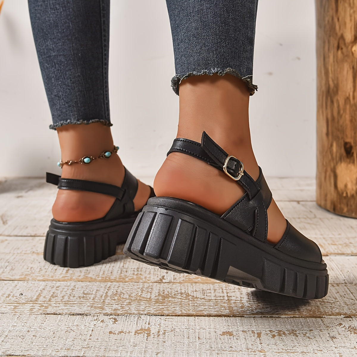 Women's Fashionable Comfortable Thick-Soled Leather Sandals