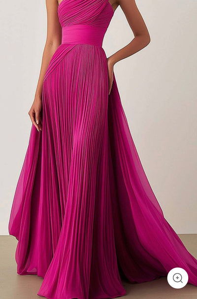 Ariella | One-Shoulder Pleated Evening Dress