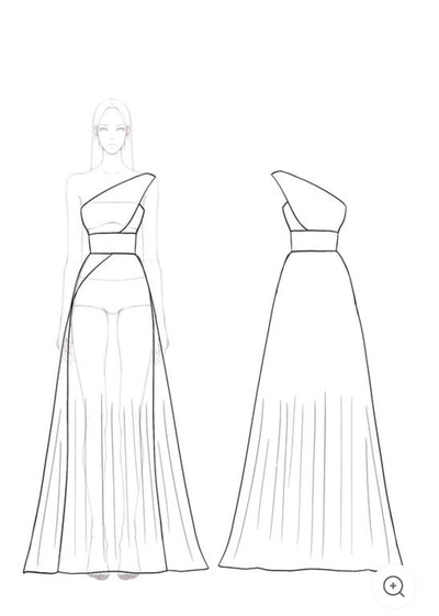 Ariella | One-Shoulder Pleated Evening Dress