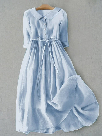 Lux - Elegant dress with half sleeves and a waist tie