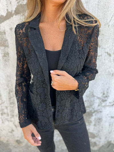 Lena | Transparent lace blazer with elegant structure
