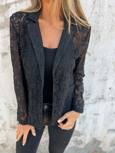 Lena | Transparent lace blazer with elegant structure