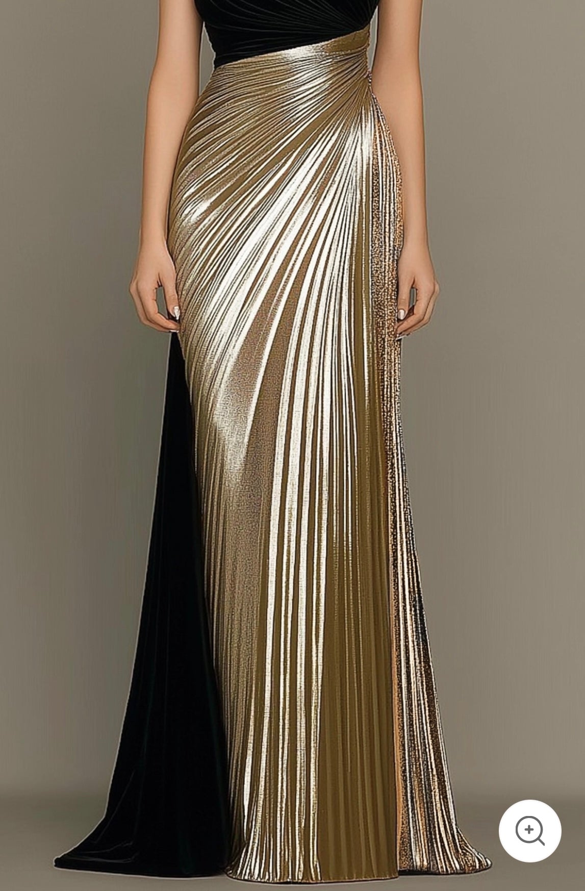 Saphira | Asymmetrical Evening Dress with Golden Shine