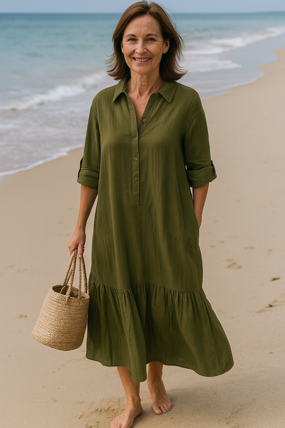 Cavell  – Dress with Collar & Flowy Hem
