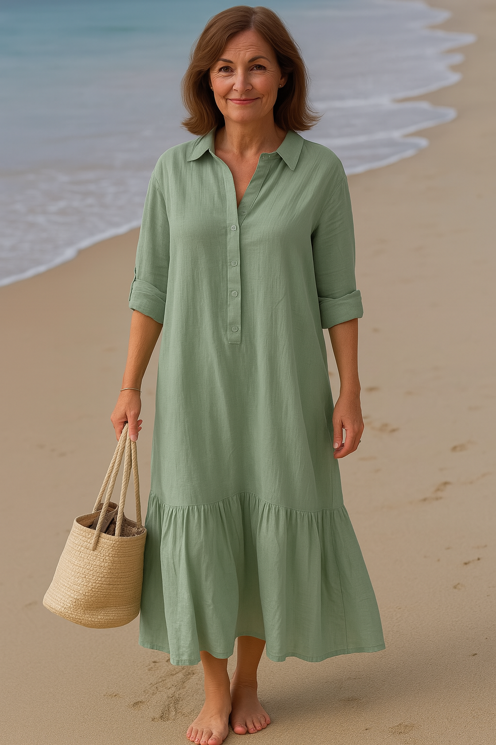 Cavell  – Dress with Collar & Flowy Hem
