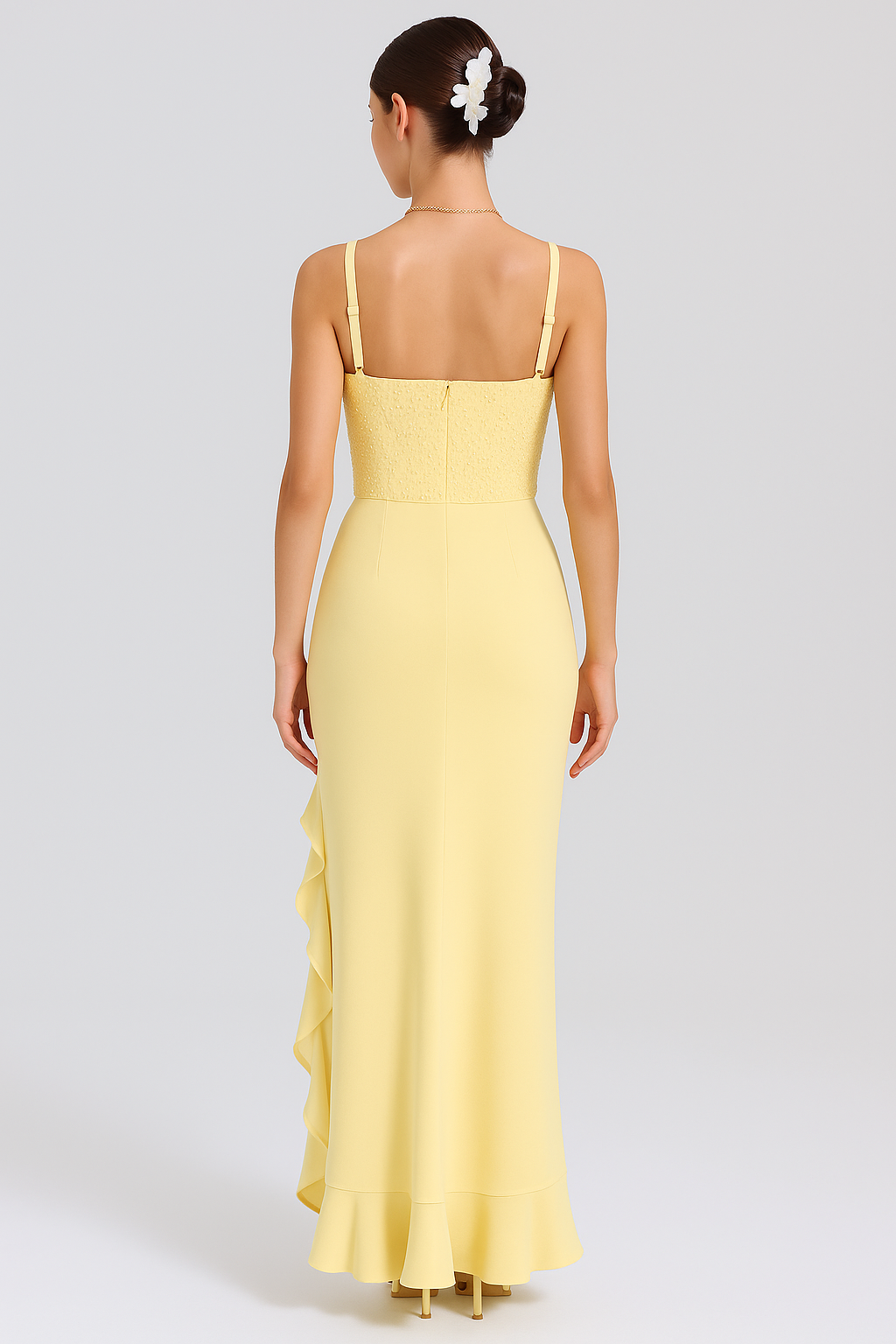 BELLA | RUFFLED SATIN CORSET DRESS