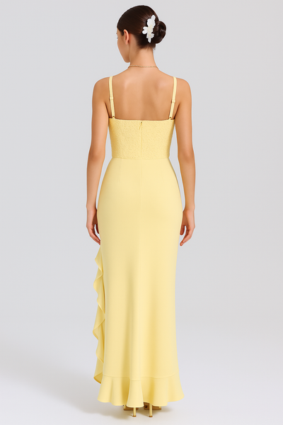 BELLA | RUFFLED SATIN CORSET DRESS