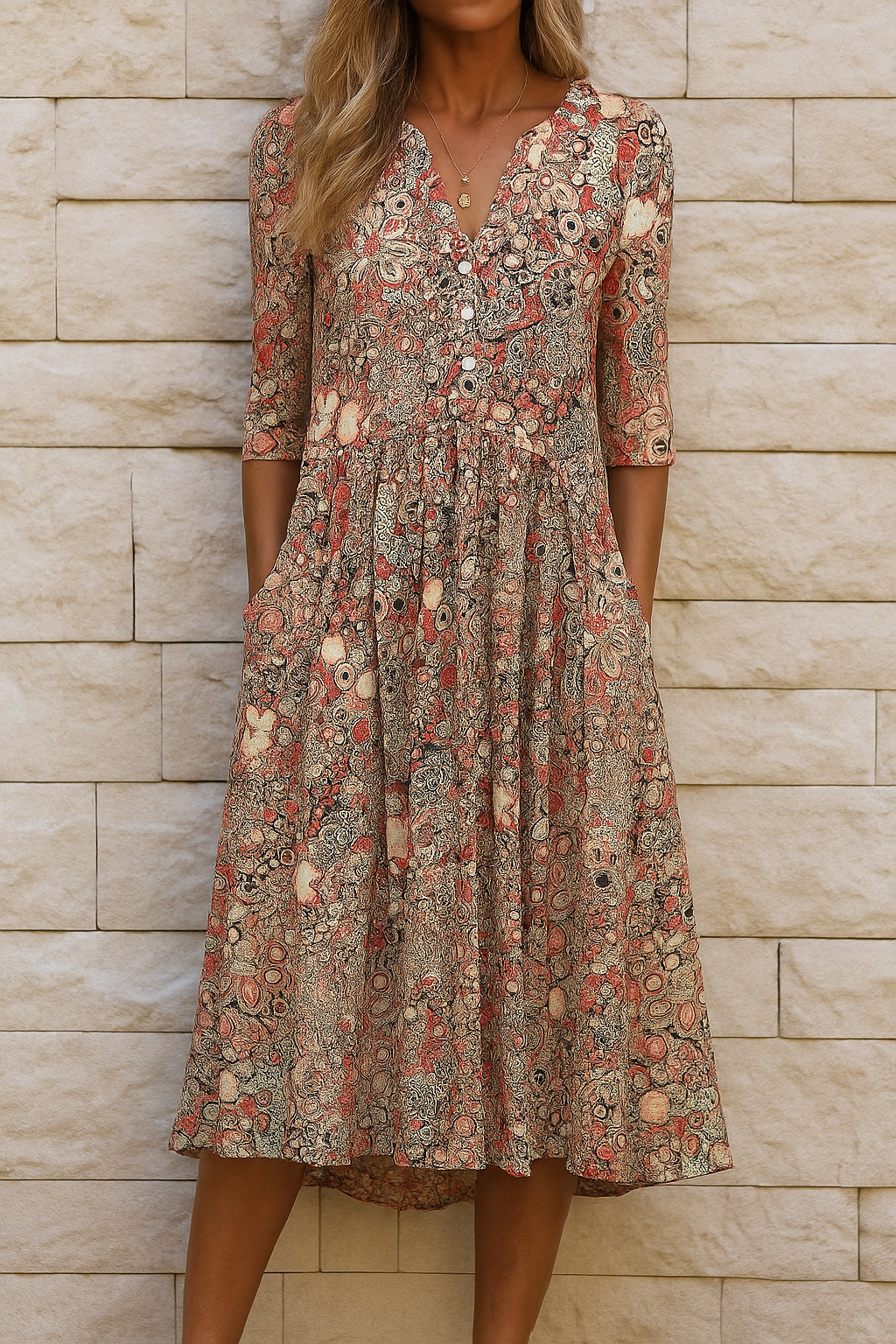 Victoria – Tijdloze elegante V-hals jurk