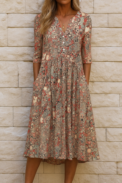 Victoria – Tijdloze elegante V-hals jurk