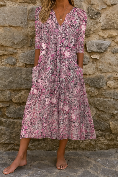 Victoria – Tijdloze elegante V-hals jurk