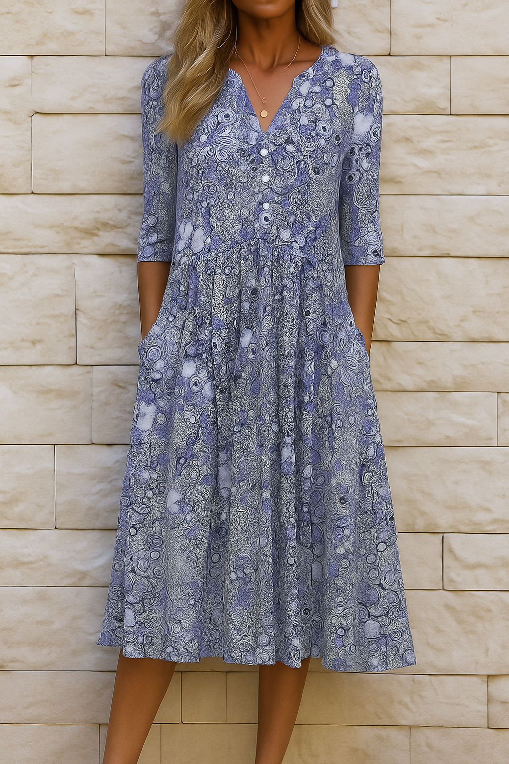Victoria – Tijdloze elegante V-hals jurk