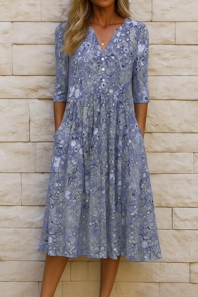 Victoria – Tijdloze elegante V-hals jurk
