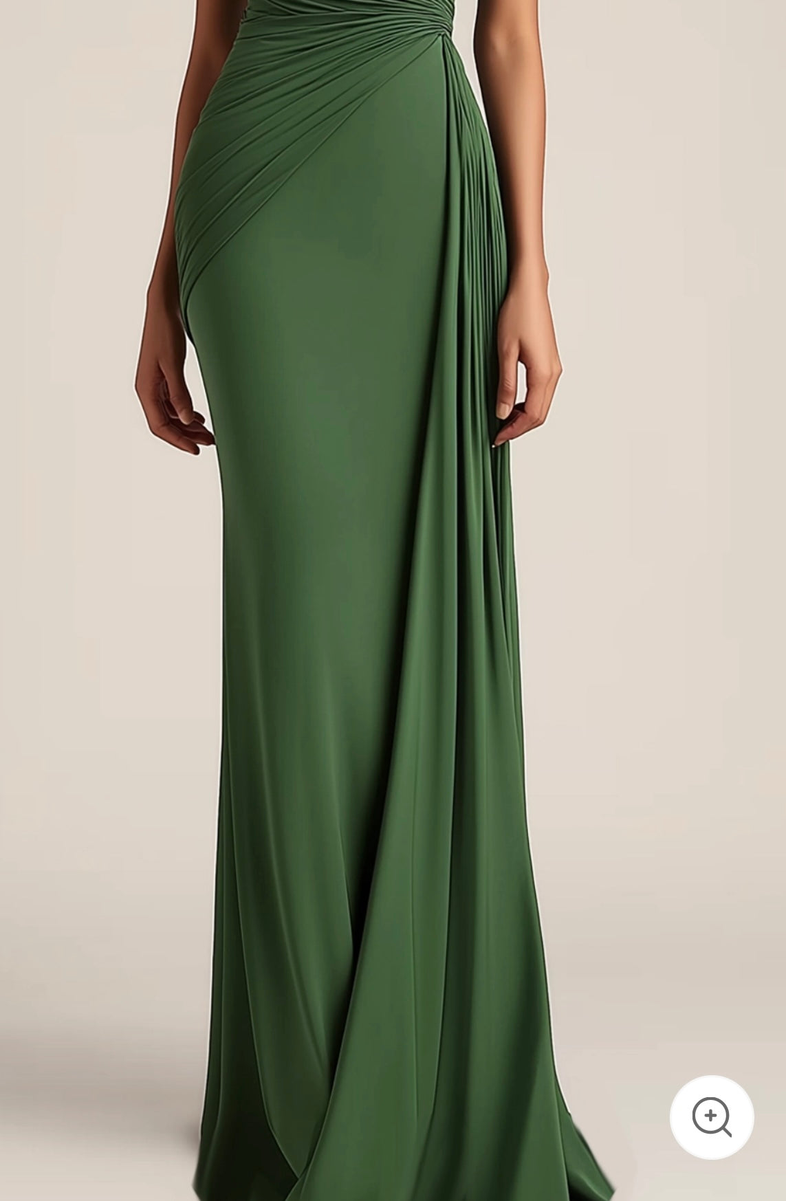 Selene | One-Shoulder Elegant Evening Dress in Green
