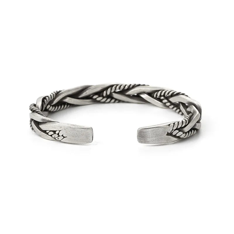 Helix - Twisted sterling silver bangle with rope detail