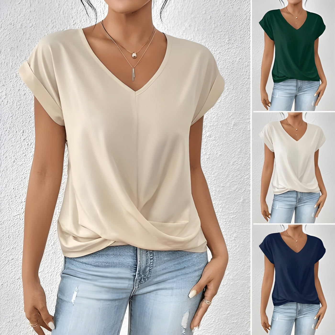 Maya – Top with V-Neck and Twisted Front