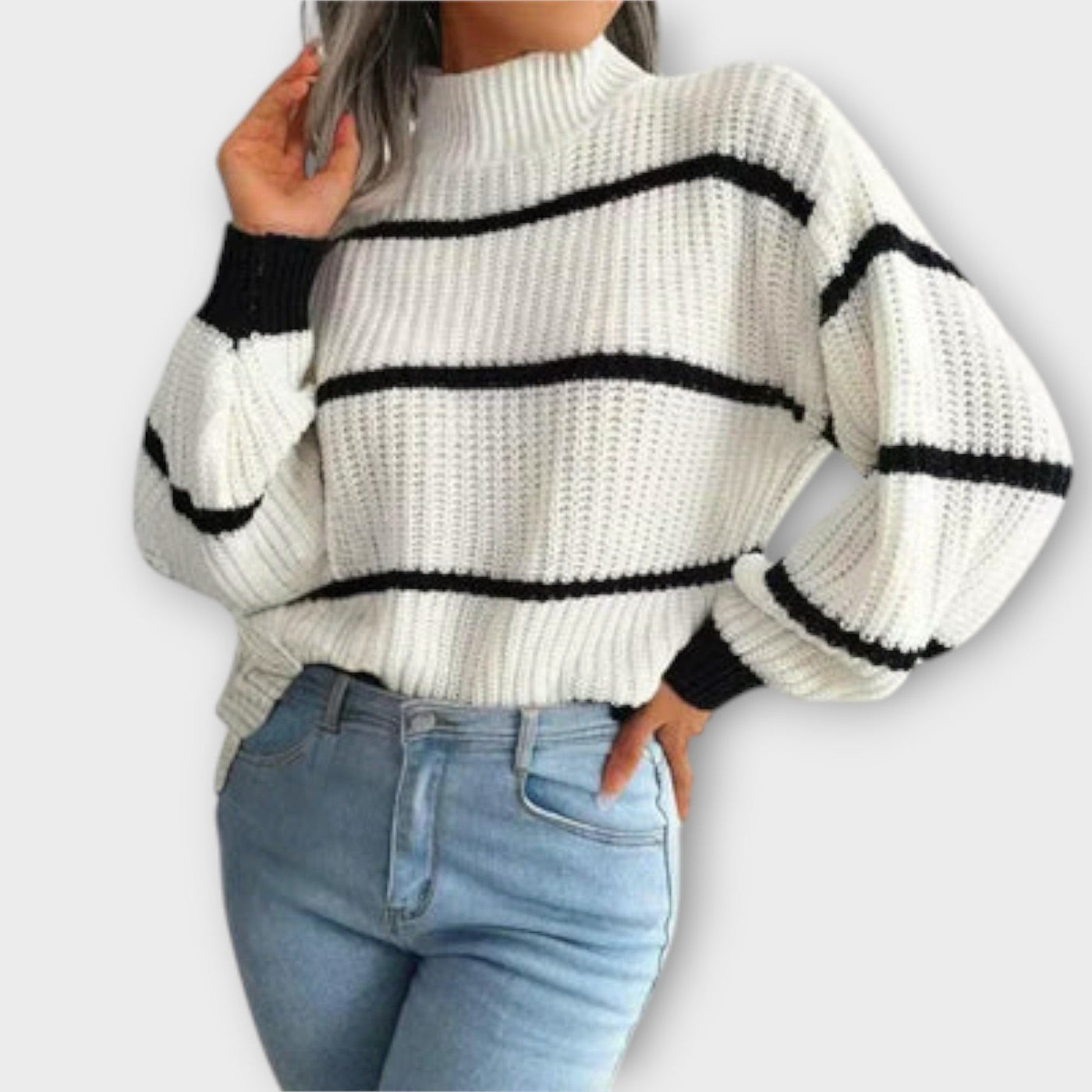 Chavala - Turtleneck sweater with stripes